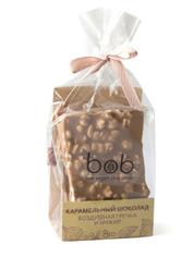 Карамельный веганский сыроедный шоколад с инжиром и воздушной гречкой в пакете bob, 100 г