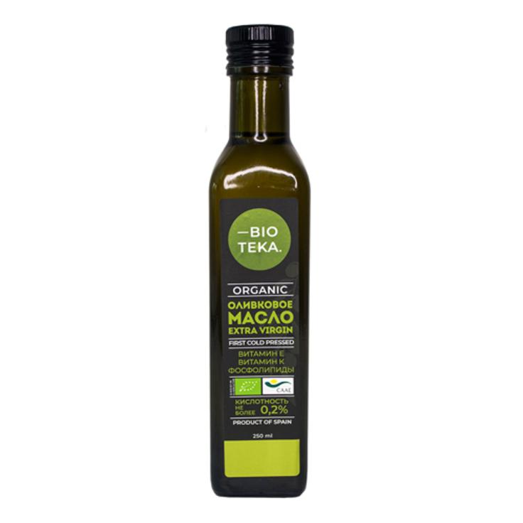 Оливковое масло Extra Virgin кислотность меньше 0.2% BIOTEKA 500 мл