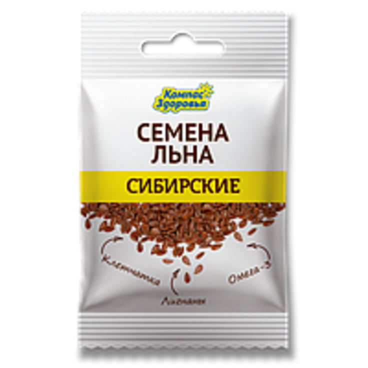 Лен коричневый семена "Сибирские" "Компас Здоровья", 40 г