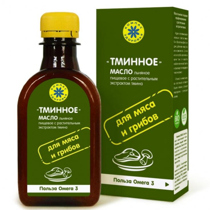 Льняное масло с экстрактом тмина "Тминное" "Компас здоровья", 200 мл