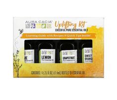 Набор натуральных эфирных масел Uplifting Kit - Поднятие настроения, Aura Cacia 4x7.4 мл