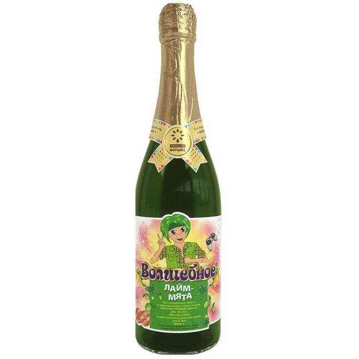 Безалкогольное детское шампанское "Волшебное - лайм и мята" Absolute Nature 750 мл