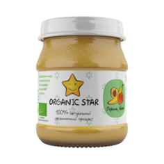 Детское пюре органическое "Персик-Банан" с 6 месяцев Organic Star 100 г