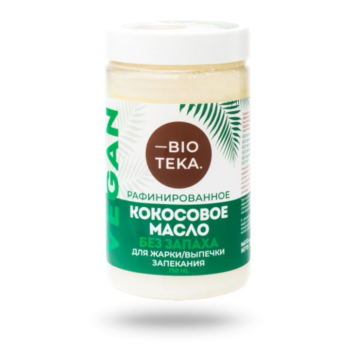 Кокосовое масло рафинированное дезодорированное BIOTEKA 750 мл