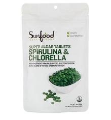Спирулина и хлорелла органическая, Sunfood 456 таблеток по 250 мг