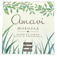 Белый веганский шоколад на кешью "Матча и лемонграсс нежный" Amavi, 70 г