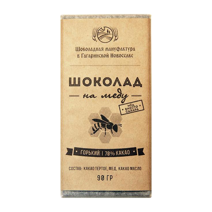 Горький шоколад 70% на меду "Гагаринские мануфактуры", 50 г