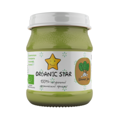 Детское пюре органическое "Шпинат-Рис" с 8 месяцев Organic Star 100 г
