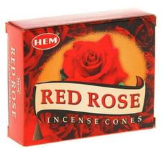 Благовония HEM безосновные Red Rose - Красная Роза, 10 конусов