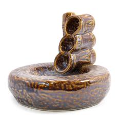 Подставка для благовоний из керамики "Стелющийся дым" - Водопад из бамбука - символ карьерного роста