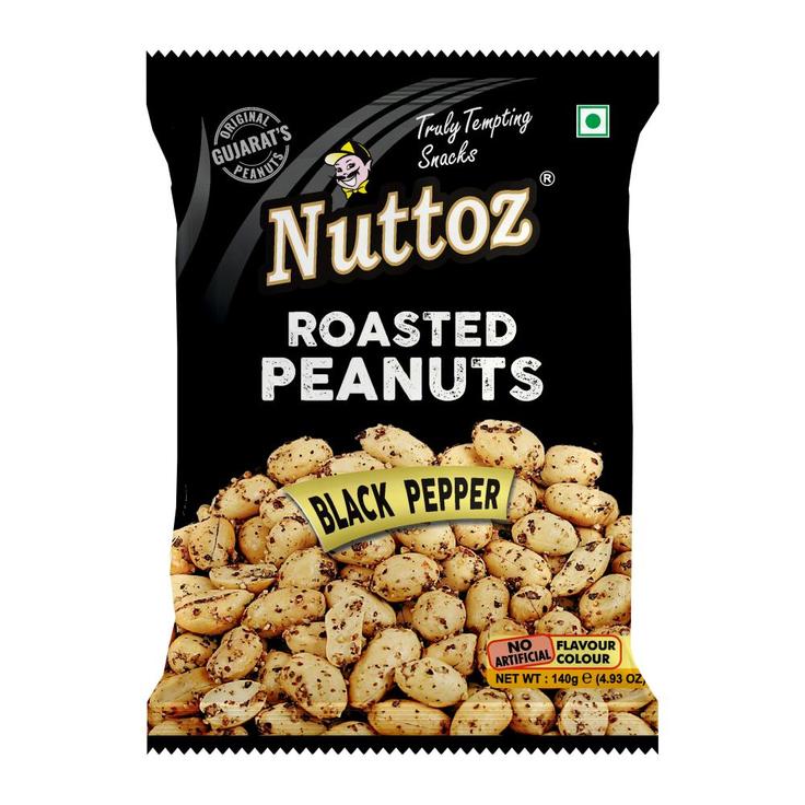 Арахис с черным перцем обжареный в специях - Peanuts Black Pepper NUTTOZ, 140 г