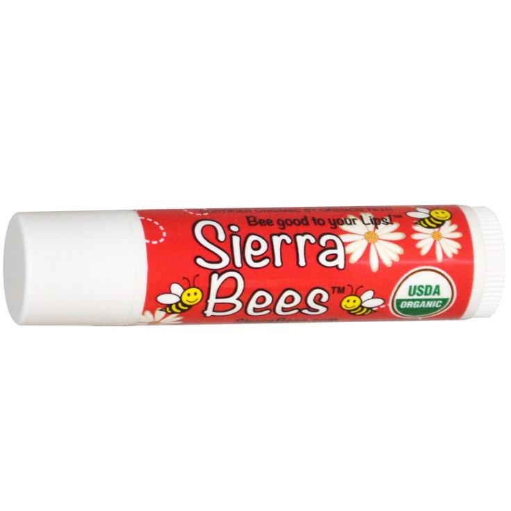 Органический бальзам для губ Sierra Bees на основе натурального воска - гранат с витамином Е 4.25 г