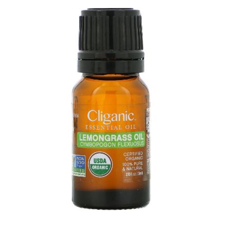 Лемонграсс, органическое 100%-эфирное масло CLIGANIC, 10 мл