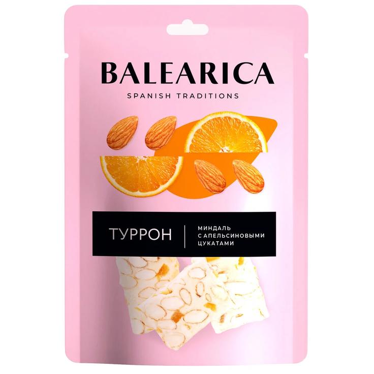 Туррон (нуга) - миндаль с апельсиновыми цукатами Balearica 50 г