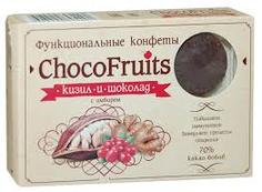 Шоколад ChocoFruits  с соком кизила и имбирем Живая еда", 6 шт, 90 г