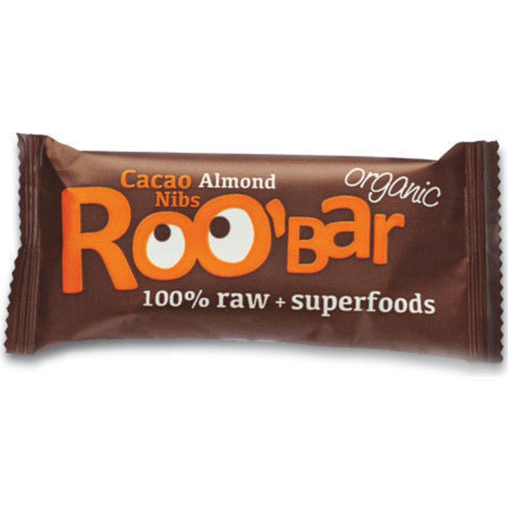 Батончик ROOBAR Cacao Nibs + Almonds с какао-крупкой и миндалем органический 50 г