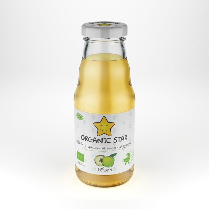 Сок детский органический "Яблоко" с 4 месяцев Organic Star 200 мл