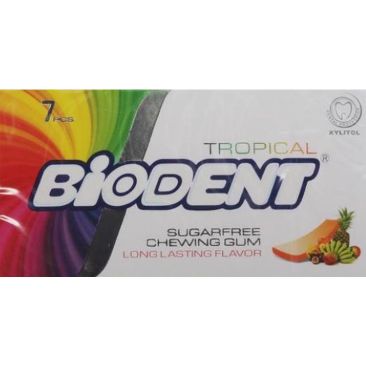 Жевательная резинка без сахара со вкусом тропических фруктов Biodent, 7 пластинок