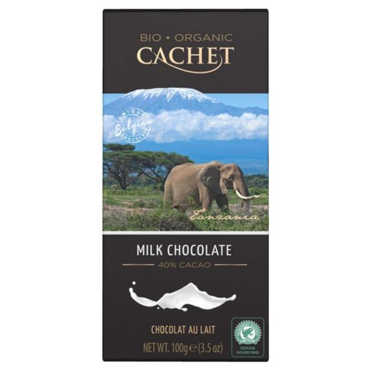 Молочный органический шоколад CACHET 40% какао, 100 г