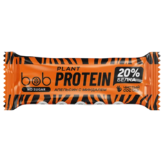 Протеиновый 20% батончик веганский "Апельсин и миндаль" bob 40 г