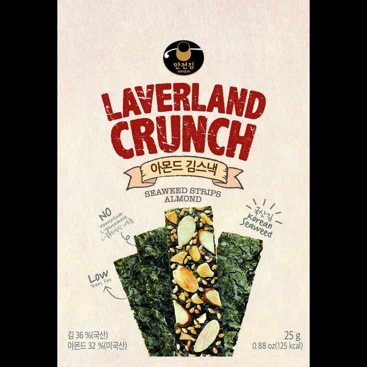 Морская капуста хрустящая с добавлением миндаля Laverland Crunch Crispy Sеаweed 25 г