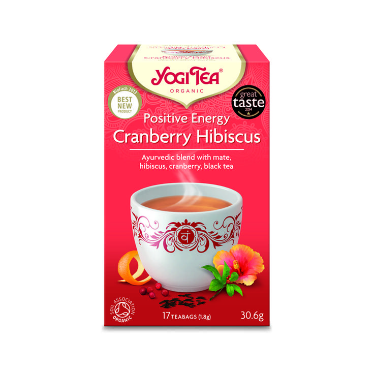 Чай органический Yogi Tea Positive Energy Cranberry Hibiscus - Каркаде клюква БИО 17 пакетиков 30.6г