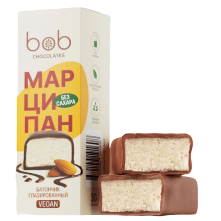 Батончик глазированный веганский "Марципан без сахара" bob 30 г