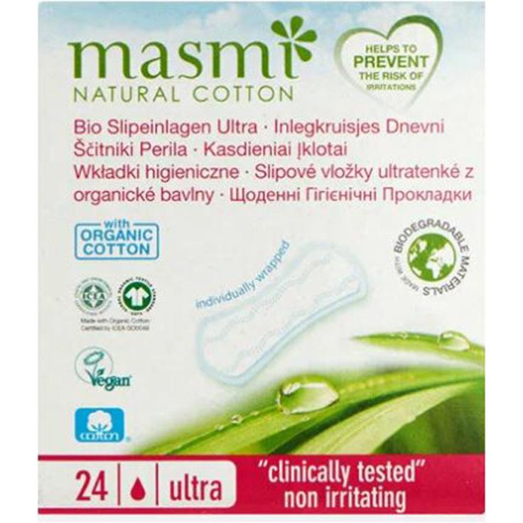 Ежедневные ультратонкие гигиенические прокладки из органического хлопка Masmi Natural Cotton 24 штук