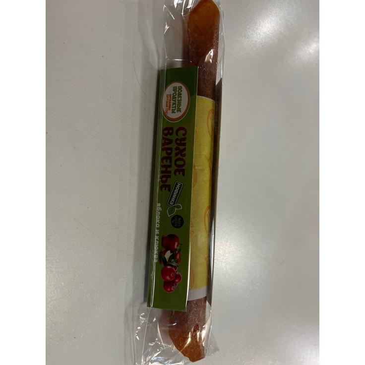 Варенье сухое без сахара (пастила) яблоко-клюква "Фруктовый лаваш" 30 г