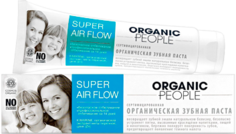 Органическая зубная паста Super Air Flow с безопасным отбеливанием Organic People 100 мл