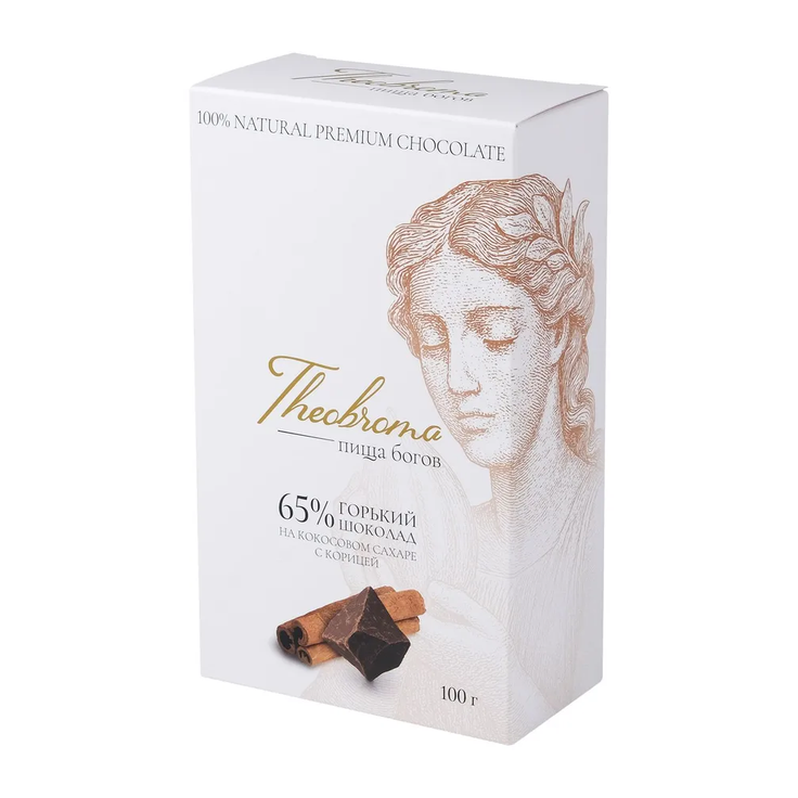 Горький шоколад 65% с корицей и кокосовым сахаром THEOBROMA Пища Богов, 100 г