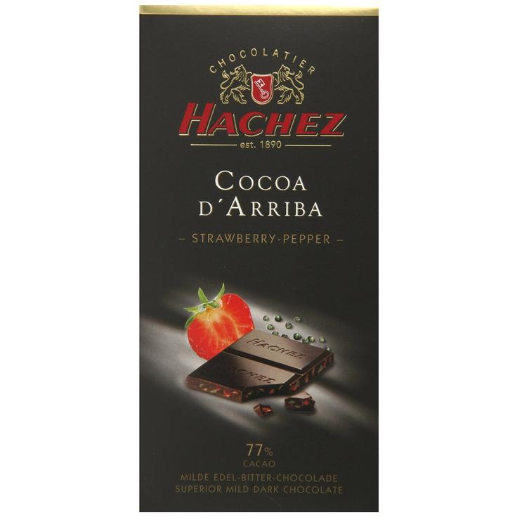 Шоколад горький с клубникой и зеленым перцем "Какао Арриба" 77% Hachez, 100 г