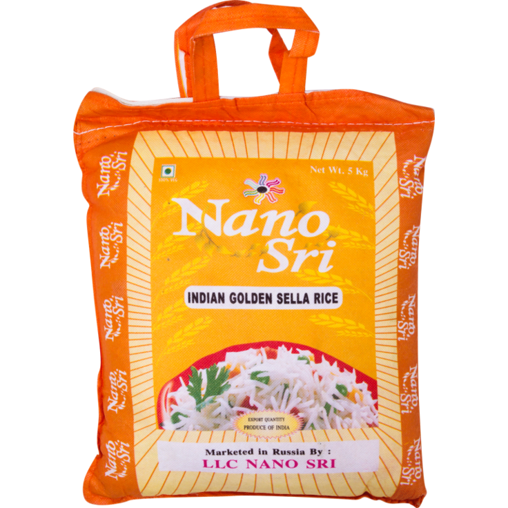 Рис Басмати золотой пропареный Nano Sri, 5 кг
