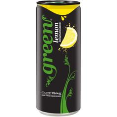 Натуральный газированный напиток без сахара LEMON - сок лимона GREEN COLA 330 мл