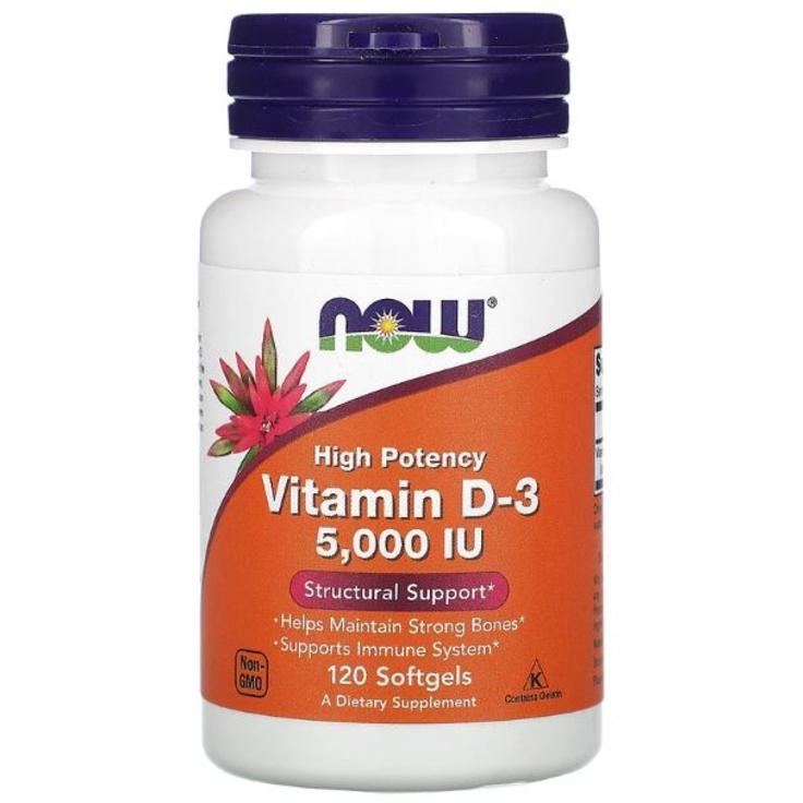 Витамин D3 NOW FOODS High Potency 5000 IU, 120 капсул