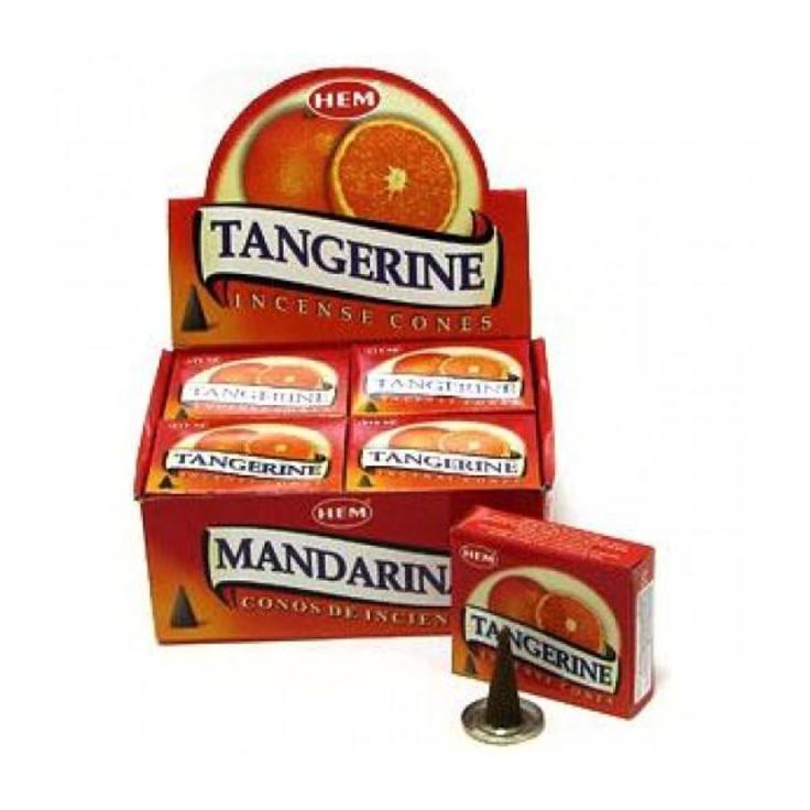 Благовония HEM безосновные Tangerine - Мандарин, 10 конусов