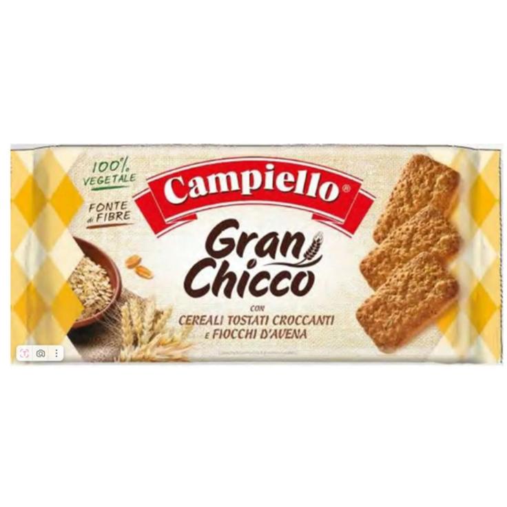 Печенье галетное со злаками и овсяными хлопьями Gran Chicco Panalba 410 г