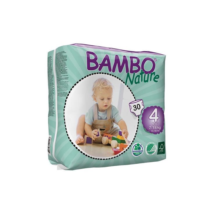 Подгузники детские органические 4 Maxi 7-18 кг BAMBO Nature, 30 штук