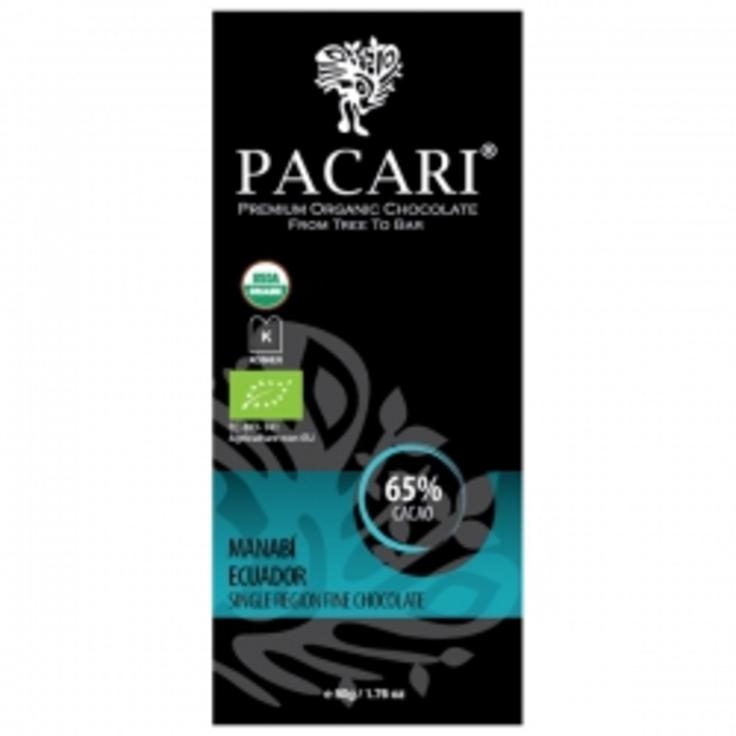 Живой сыроедный темный шоколад Pacari из какао-бобов региона Манаби 65% какао, 50 г