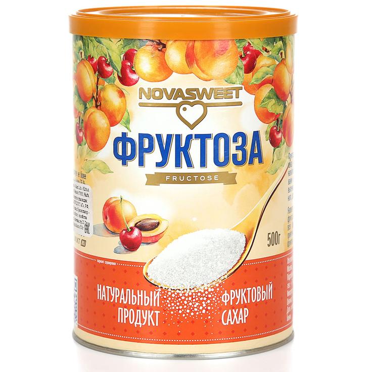 Натуральный фруктовый сахар "Фруктоза" NOVASWEET в банке 500 г
