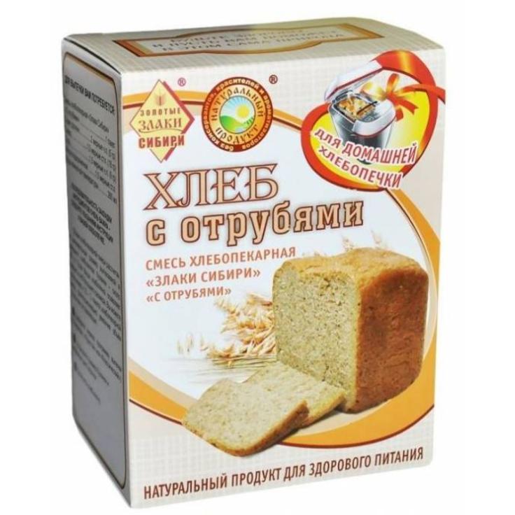 Смесь хлебопекарная "С отрубями" для хлебопечек "Злаки Сибири" 400 г