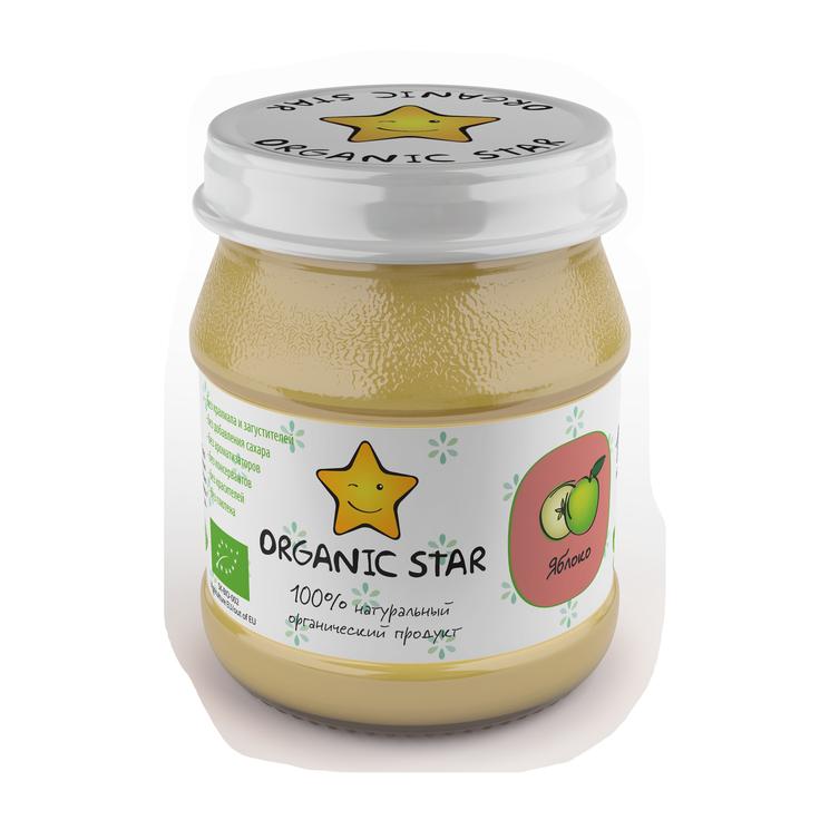 Детское пюре органическое "Яблоко" с 4 месяцев Organic Star 100 г