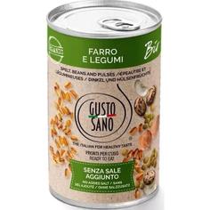 Бобовый микс с полбой консервированный органический Gusto Sano 400 г