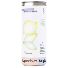 Натуральный газированный напиток без сахара "Лимон и Кардамон" LAPOCHKA 330 мл