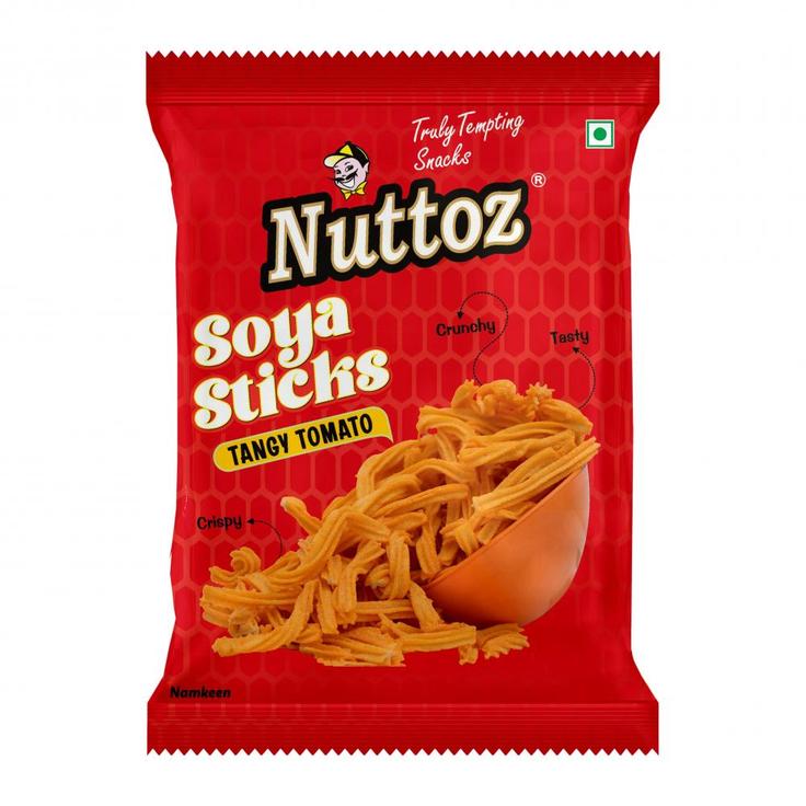 Закуска индийская палочки из сои танги томато со специями Soya Sticks Tangy Tomato NUTTOZ, 150 г