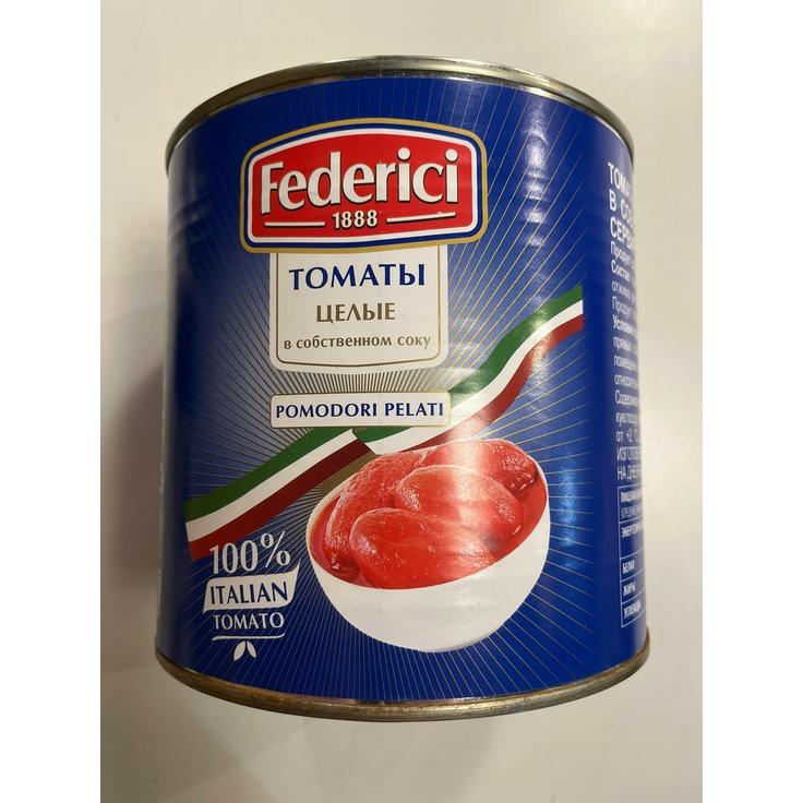 Томаты очищенные в собственном соку FEDERICI, 2.5 кг