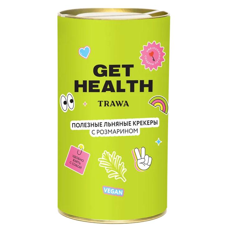 Крекеры льняные с розмарином без сахара безглютеновые Get Health TRAWA 160 г
