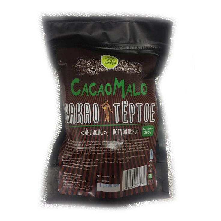 Какао тертое из бобов колумбийских ароматических сортов "Индиана" CacaoMalo, 200 г