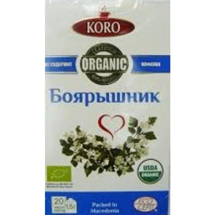 Чай органический "Боярышник" KORO БИО 20 пакетиков 30 г