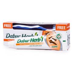 Dabur Herb'l Clove (гвоздика) аюрведическая зубная паста в комплекте с зубной щеткой 150 г
